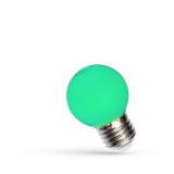 Spectrum LED E27 kisgömb zöld LED fényforrás party fényfüzérhez, 1W, 270°,  IP20, SPECTRUM-WOJ11796
