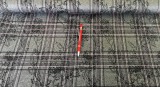Szürke kockás - virágos jacquard textil - 160 cm