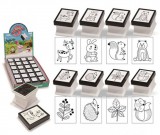 T.STAMP Állatok, növények nyomda, 8 féle, négyzet alakú, 1 db