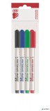 Tábla- és flipchart marker készlet, 1-1,5 mm, kúpos, ICO "Slim M", 4 különböző szín