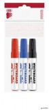 Tábla- és flipchart marker készlet, 1-3 mm, kúpos, ICO "Plan", 3 különböző szín