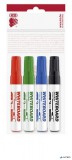 Tábla- és flipchart marker készlet, 1-3 mm, kúpos, ICO "Plan", 4 különböző szín