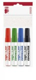 Tábla- és flipchart marker készlet, 1-3 mm, kúpos, ICO Plan, 4 különböző szín (TICPLV4)
