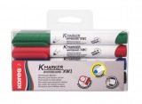 Tábla- és flipchart marker készlet, 1-3 mm, kúpos, kores "k-marker", 4 különböz&#337; szín 20843