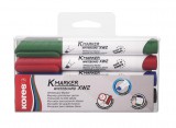 Tábla- és flipchart marker készlet, 1-3 mm, vágott, kores "k-marker", 4 különböz&#337; szín 20845