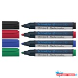 Tábla- és flipchart marker készlet 2-3mm, kerek végû Schneider Maxx 290, 4 különféle szín