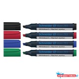 Tábla- és flipchart marker készlet 2-5mm, vágott végû Schneider Maxx 293, 4 különféle szín