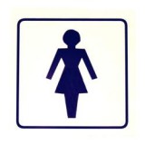 Tábla műanyag 13x13cm női WC szimbólum (3427142)