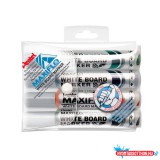 Táblamarker készlet, 2,5mm, kerek hegyû, Pentel Maxiflo, 4 klf. szín
