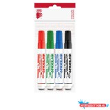 Táblamarker készlet, 3mm, mágneses, táblatörlõvel multifunkciós Ico MARKERASER, 4 különféle szín