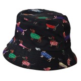 Tacskó mintás halászsapka, fekete