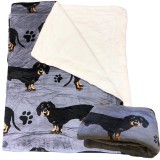 Tacskó mintás PRÉMIUM mikroplüss bárány pléd, 200 x 230 cm, szürke