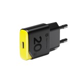 Tactical Minimi USB-C gyorstöltő adapter, kompakt, GaN, 20W, sárga-fekete