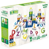 Tanulás - betűk | építőjáték alaplappal | 36 db építőkocka | BiOBUDDi BB-0005