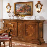 Tarocco Vaccari TV-Credenze intarziás 2-ajtós tálalószekrény 6 fiókkal