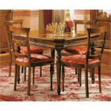 Tarocco Vaccari TV-Tavoli intarziás négyzet alakú étkezőasztal 120x120 cm (+50 cm hosszabbítható)