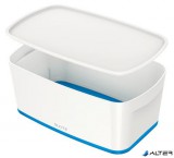 Tároló doboz, fedővel, kicsi, LEITZ "MyBox", fehér-kék