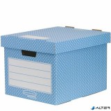 Tároló doboz, karton, 33,3x28,5x39 cm FELLOWES, &#039;Style&#039;, kék-fehér