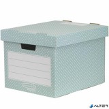 Tároló doboz, karton, 33,3x28,5x39 cm FELLOWES, &#039;Style&#039;, zöld-fehér