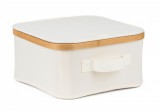 Tárolódoboz G21 30 x 30 x 15 cm, bambusz fedéllel, bézs