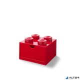 Tárolódoboz íróasztalra, fiókos, LEGO "Brick 2x2", piros