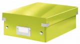 Tárolódoboz, rendszerező, PP, karton, S méret, LEITZ "Click&Store", zöld