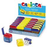 Tartályos két lyukú színes hegyező többféle 1db - Carioca