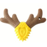 Tartós, természetes fából készült szarvasagancs jellegű rágóbot kutyáknak, 13,5 x 9,5 cm, sárga