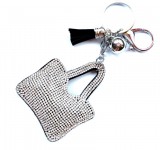 Táska kristályos kulcstartó ezüst