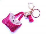 Táska pink kristályos kulcstartó