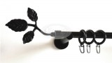 Tata fekete 1 rudas fém karnis szett - modern tartóval