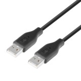 TB AKTBXKU1PAAW18B USB-A apa - USB-A apa 2.0 Összekötő kábel - Fekete (1.8m) (AKTBXKU1PAAW18B)