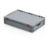 TBA Euro Láda 60X40X13,5 cm, Nyitott Fogófüllel,Zsanéros Fedéllel