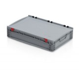 TBA Euro Láda 60X40X13,5 cm, Zárt Fogófüllel,Zsanéros Fedéllel