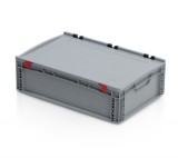 TBA Euro Láda 60X40X18,5 cm, Zárt Fogófüllel,Zsanéros Fedéllel