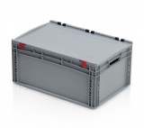 TBA Euro Láda 60X40X28,5 cm, Nyitott Fogófüllel,Zsanéros Fedéllel