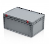 TBA Euro Láda 60X40X28,5 cm, Zárt Fogófüllel,Zsanéros Fedéllel