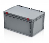 TBA Euro Láda 60X40X33,5 cm, Zárt Fogófüllel,Zsanéros Fedéllel