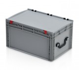 TBA EURO láda 60x40x33,5 fedéllel - 2 fogantyú a rövid oldalon