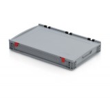 TBA Euro Láda 60X40X9 cm, Zárt Fogófüllel,Zsanéros Fedéllel