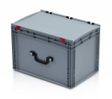 TBA EURO láda tetővel 60x40x41,5 - 1 fogantyú a hosszú oldalon
