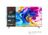 TCL QLED 85C645 TV, 214 cm, Intelligens Google TV, 4K Ultra HD, G-osztály