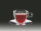 . Teás csésze rozsdamentes aljjal, duplafalú üveg, 30cl, 2db-os szett, Thermo (KHPU145)