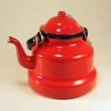 Teáskanna, 2 literes, piros, zománcozott - Ingyenes szállítással