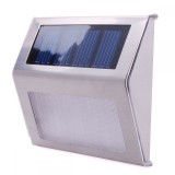 TECH Napelemes fali lámpa kültéri kivitel, lapos forma, rozsdamentes acél LED világítás. Vízálló és madármentes kivitel