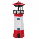 TECH Napelemes világítótorony forgó fénnyel 30 cm piros