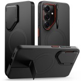 Tech-Protect Kevlar Aura Samsung Galaxy S26 Ultra tok kameravédelemmel, kitámasztóval, fekete-narancs