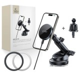 TECH-PROTECT MM15W-V5 MAGNETIC MAGSAFE műszerfal és szellőző autós tartó vezeték nélküli töltő 15W fekete