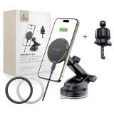 TECH-PROTECT MM15W-V7 QI2 MAGNETIC MAGSAFE autós tartó vezeték nélküli töltő 15W fekete