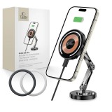 TECH-PROTECT MM15W-V8 mágneses MagSafe műszerfalra szerelhető autós tartó és vezeték nélküli töltő 15W fekete